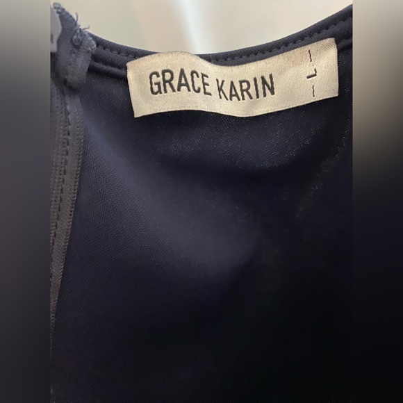 Grace Karin Large Two-Tone Dress. Navy & Black - Picture 3 of 6